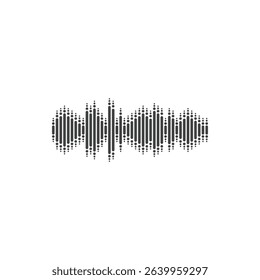 Black sound waves. Abstract music wave, radio signal frequency and digital voice visualisation. Tune equalizer vector icon. Monochrome volume audio lines, soundwaves rhythm isolated white background