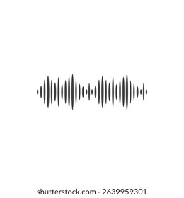 Black sound waves. Abstract music wave, radio signal frequency and digital voice visualisation. Tune equalizer vector icon. Monochrome volume audio lines, soundwaves rhythm isolated white background