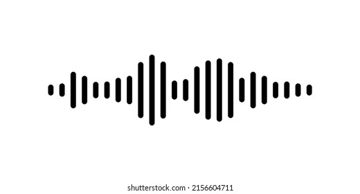 Black sound waves of the equalizer isolated on white background. Vector clipart Illustration