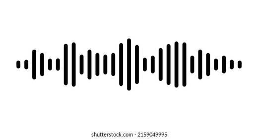 Black sound waves of the equalizer isolated on white background. Vector clipart Illustration