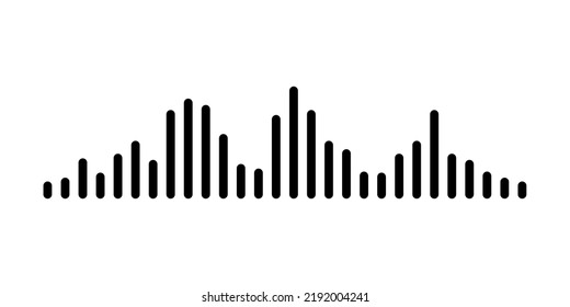 Black sound waves of the equalizer isolated on white background. Vector clipart Illustration