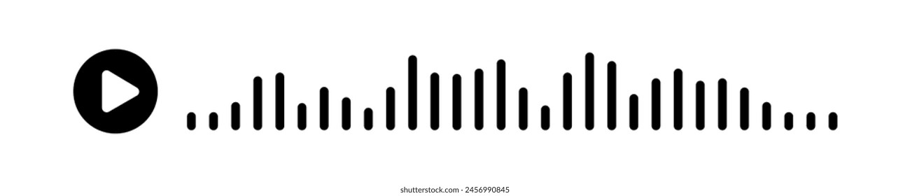 Black sound waves of the equalizer isolated on a isolated white background. Vector clipart Illustration
