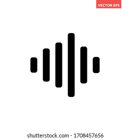 Black Sound Waves Icon, Simple Frequency Flat Design, Digital Infographic Pictogram Vector For App Ads Logotype Web Website Button Ui Ux Interface Elements Isolated On White Background