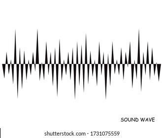 Black sound waves logo on white background. Modern music equalizer elements, audio symbols. Vector digital waveform technology