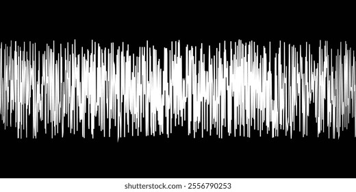 Black sound waves. Music audio frequency, voice line waveform, electronic radio signal, volume level symbol