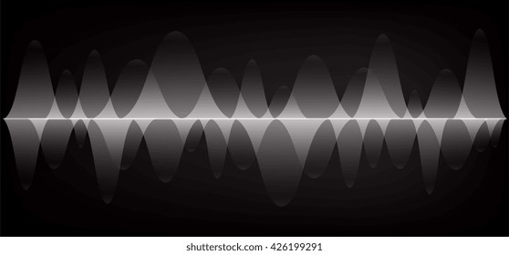 black Sound waves oscillating