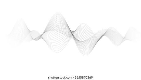 Black Sound waves Tracks on a white background Telecommunication Technology Concept