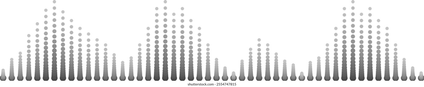 Black sound waves visualizing abstract music, representing radio signal frequencies and digital voice tunes through an equalizer, creating a dynamic audio experience