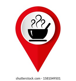 Black soup icon. Vector illustration.	