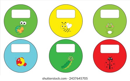 Schwarzer Raum mit niedlichem Fotorahmen Illustration Clipart für Kinder oder Arbeitsblatt mit Tierdekoration