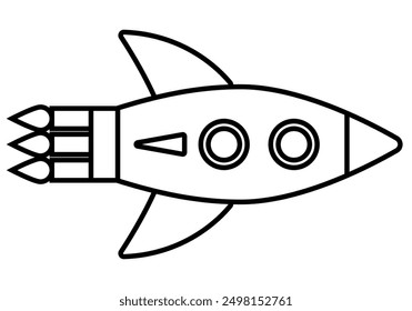 Black spaceship icon on white background