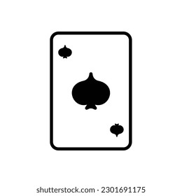 Black spade card. Element of gambling luck in poker and successful game in casino with blackjack and bets vector