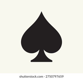 Black Spades Shape Vector, Card Game Spade Sign, Spade Icon, Spade Symbol Vector, Simple Shape Spade illustration.
