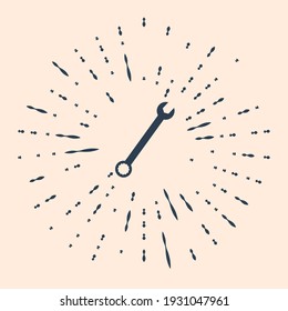 Icono de español negro aislado en fondo beige. Resumen de puntos aleatorios de círculo. Ilustración vectorial