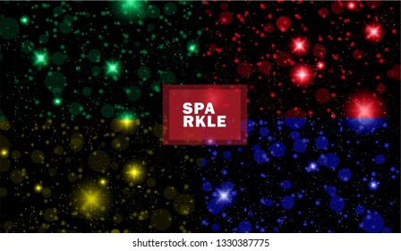 Black Sparkle Background Color set, Vector . Night with Stars. Modern layout.