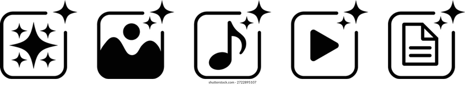 Preto para brilho música tocar documento símbolo de arquivo branco isolado