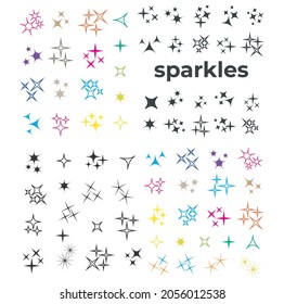 Black sparkles, glowing light effect stars and bursts vector set. Bright firework, decoration twinkle, shiny flash vecor illustration