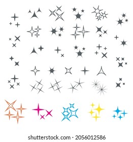 Black sparkles, glowing light effect stars and bursts vector set. Bright firework, decoration twinkle, shiny flash vecor illustration