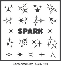 Black sparkles, glowing light effect stars and bursts vector set.