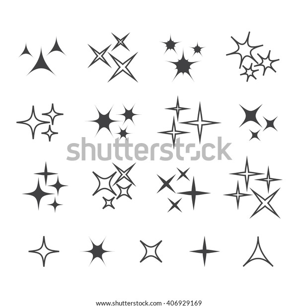 Black Sparkles Glowing Light Effect Stars Stock Vector (Royalty Free ...