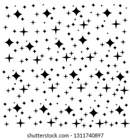 Black sparkles symbols vector. The set of original vector stars sparkle icon. Bright firework, decoration twinkle, shiny flash. Glowing light effect stars and bursts collection.