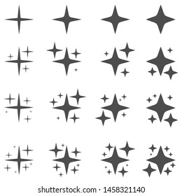 	
Black sparkles symbols vector. The set of sample vector stars sparkle icon. Bright firework, decoration twinkle, shiny flash. Glowing light effect stars and bursts collection.