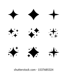 Black sparkles symbols vector. The set of original vector stars sparkle icon. Bright firework, decoration twinkle, shiny flash. vector illustration.