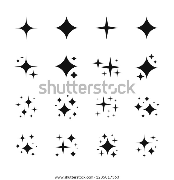 Black Sparkles Symbols Vector Set Original Stock Vector (Royalty Free ...