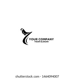 Black Sparrow Seven Logo Design Vector