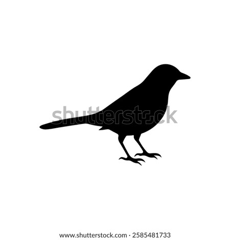Black Sparrow silhouette vector illustration on white background