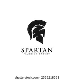 black spartan helmet logo design. simple spartan gladiator logo. warrior knight armor flat vector icon