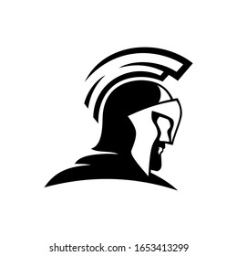 Black Spartan Helmet On White Background Stock Vector (Royalty Free ...