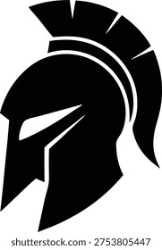 Black spartan helmet vector icon logo silhouette