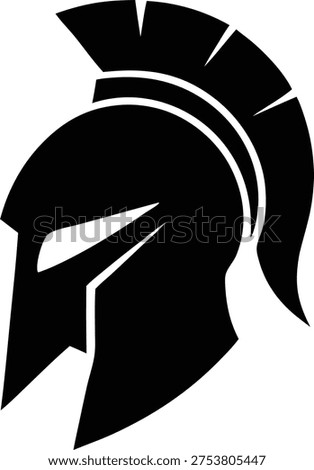 Black spartan helmet vector icon logo silhouette