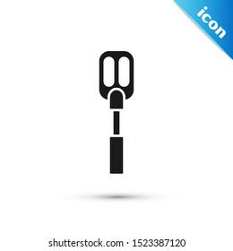 Black Spatula icon isolated on white background. Kitchen spatula icon. BBQ spatula sign. Barbecue and grill tool.  Vector Illustration