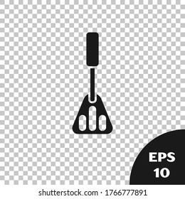 Icono de Espátula Negra aislado en fondo transparente. Icono de la espátula de cocina. Señal de espátula de barbacoa. Parrillada y barbacoa.  Vector