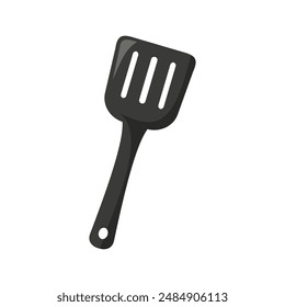 Black spatula illustration perfect for kitchen tools, cooking utensils, culinary blogs, recipe websites, and cookware advertisements