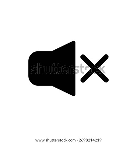 A black speaker icon with a black cross superimposed, indicating the mute function.