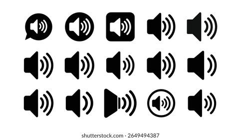 Un icono de altavoz negro con ondas