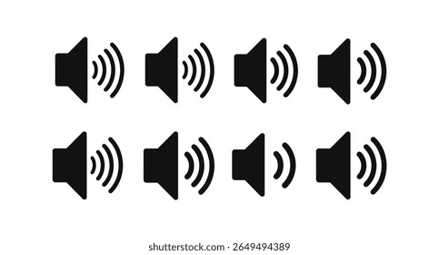 A black speaker icon with waves set