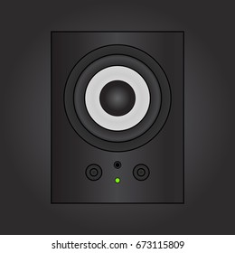Black speaker with volume adjustment