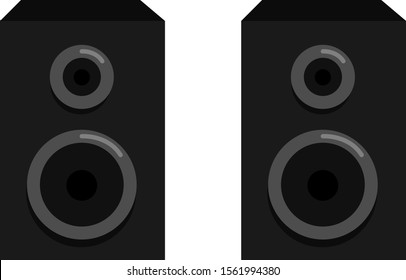 Altavoces negros, ilustración, vector sobre fondo blanco.