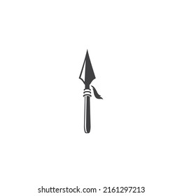 Black spear logo vector icon illustration design 