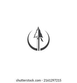 Black spear logo vector icon illustration design 