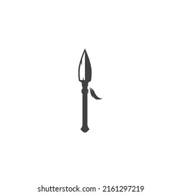 Black spear logo vector icon illustration design 