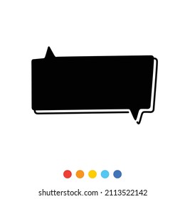 Black speech balloon in Comic style, Vector, Illustration.