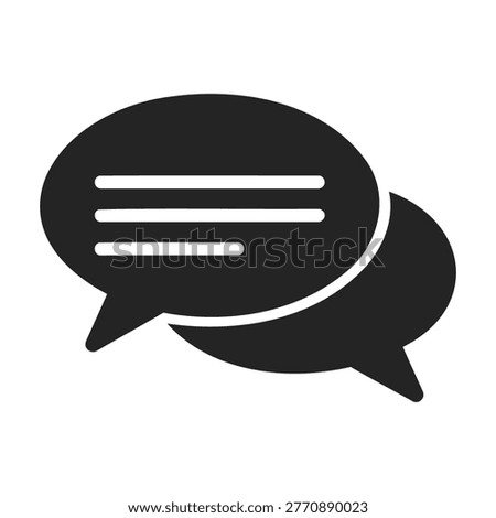 Black speech balloon icons for forum discussion and feedback