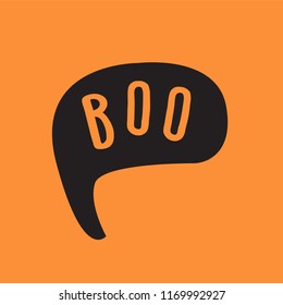 Black speech bubble with boo