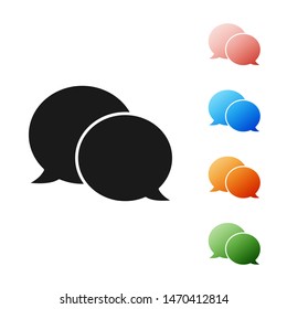 Black Speech bubble chat icon isolated on white background. Message icon. Communication or comment chat symbol. Set icons colorful. Vector Illustration