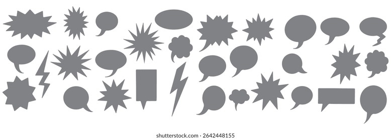 Black speech bubble collection. Set of speech bubble. Speech bubble comic